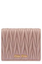 Women's Miu Miu Matelasse Leather Wallet - Pink