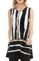 Women's Vince Camuto Linear Terrain Print Blouse - Black