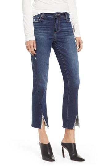 Women's Paige Transcend Vintage - Skyline Twist Hem Ankle Straight Leg Jeans