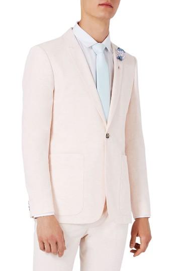 Men's Topman Lightweight Skinny Fit Suit Jacket - Pink