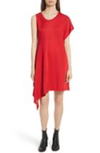 Women's Mm6 Maison Margiela Sporty Asymmetrical Jersey Dress - Red
