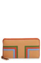 Women's Tory Burch Block T-stripe Leather Continental Wallet -