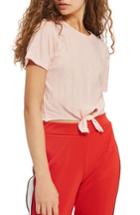 Women's Topshop Knot Front T-shirt Us (fits Like 0-2) - Pink