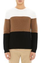 Men's Theory Romman Colorblock Merino Wool Sweater - White