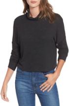 Women's Pst By Project Social T Ribbed Mock Neck Crop Top - Grey