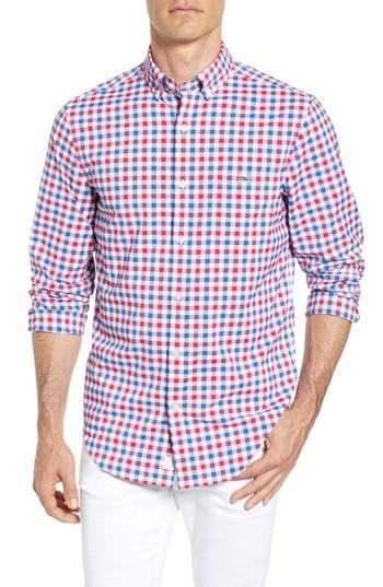 Men's Vineyard Vines Gull Island Classic Fit Gingham Sport Shirt - Purple