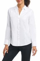 Women's Foxcroft Rita In Solid Stretch Button Down Shirt - White