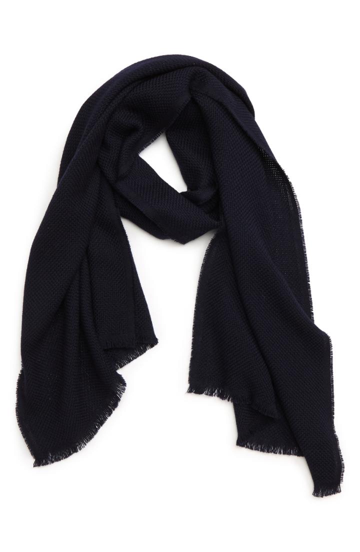 Men's Boss Canno Wool Scarf, Size - Blue