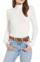 Women's Something Navy Center Seam Mock Neck Top - Ivory