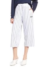 Women's Fila Iona Stripe Velour Culottes - White