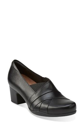 Women's Clarks 'rosalyn Adele' Block Heel Pump N - Black