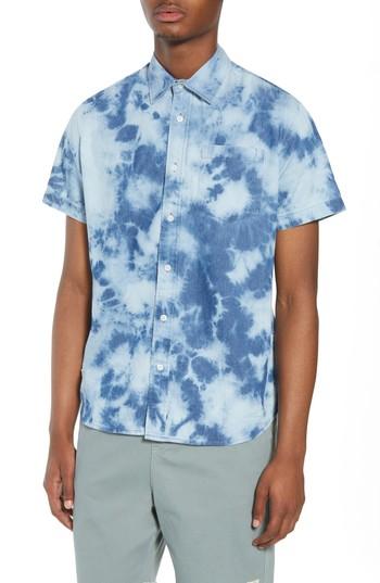 Men's Lira Clothing Bleacher Creature Woven Shirt - Blue