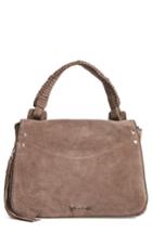 Elizabeth And James Small Trapeze Leather Satchel - Grey