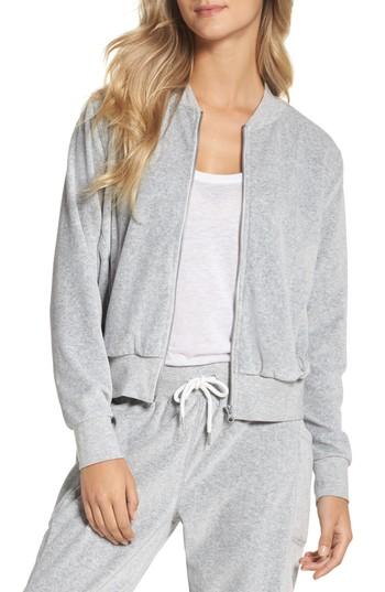 Women's Zella Street To Studio Velour Bomber Jacket