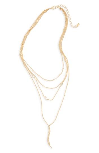 Women's Bp. Crystal & Chain Layered Necklace