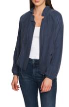 Women's 1.state Ruffle Neck Bomber Jacket - Blue