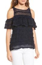 Women's Chelsea28 Fringe Lace Cold Shoulder Top