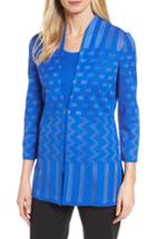 Women's Ming Wang Multi Pattern Long Jacket - Blue