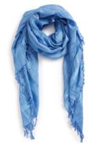 Women's Caslon Solid Linen Blend Scarf, Size - Blue