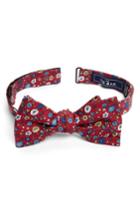 Men's The Tie Bar Morrissey Flowers Silk Bow Tie, Size - Red