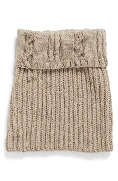 Women's Nirvanna Designs Oversize Cable Knit Wool Infinity Scarf, Size - Beige