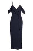 Women's Bardot Enzo Cold Shoulder Faux Wrap Dress - Blue