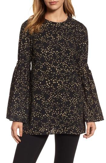 Women's Michael Michael Kors Foil Star Bell Sleeve Tunic - Grey