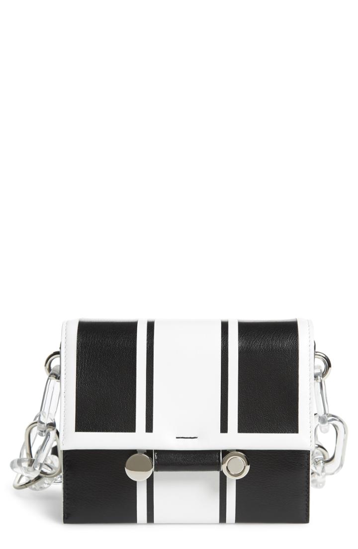 Marni Caddy Racing Stripe Leather Shoulder Bag - Black