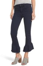 Women's Paige Flora Ruffle Hem Crop Straight Leg Jeans - Blue