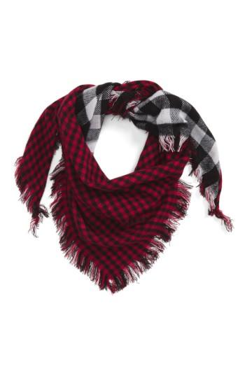 Women's Capelli Of New York Reversible Plaid Scarf, Size - Red