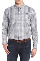 Men's Cutter & Buck Carolina Panthers - Gilman Regular Fit Plaid Sport Shirt, Size - Black