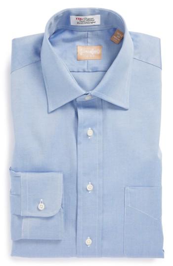 Men's Gitman Regular Fit Pinpoint Cotton Oxford Point Collar Dress Shirt .5 - 36 - Blue