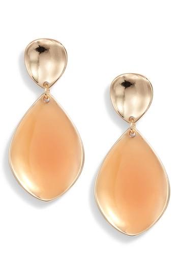 Women's Halogen Painted Petal Double Drop Earrings