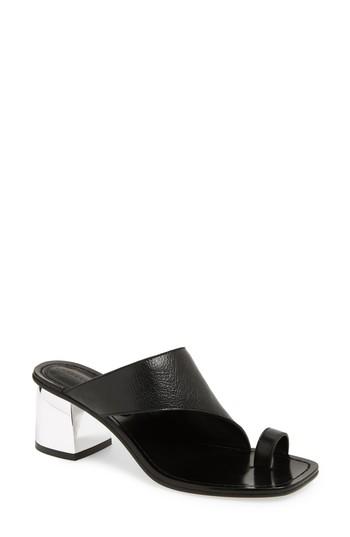 Women's Sigerson Morrison Block Heel Toe Loop Sandal M - Black