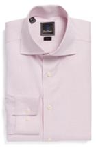 Men's David Donahue Trim Fit Check Dress Shirt .5 - 32/33 - Pink