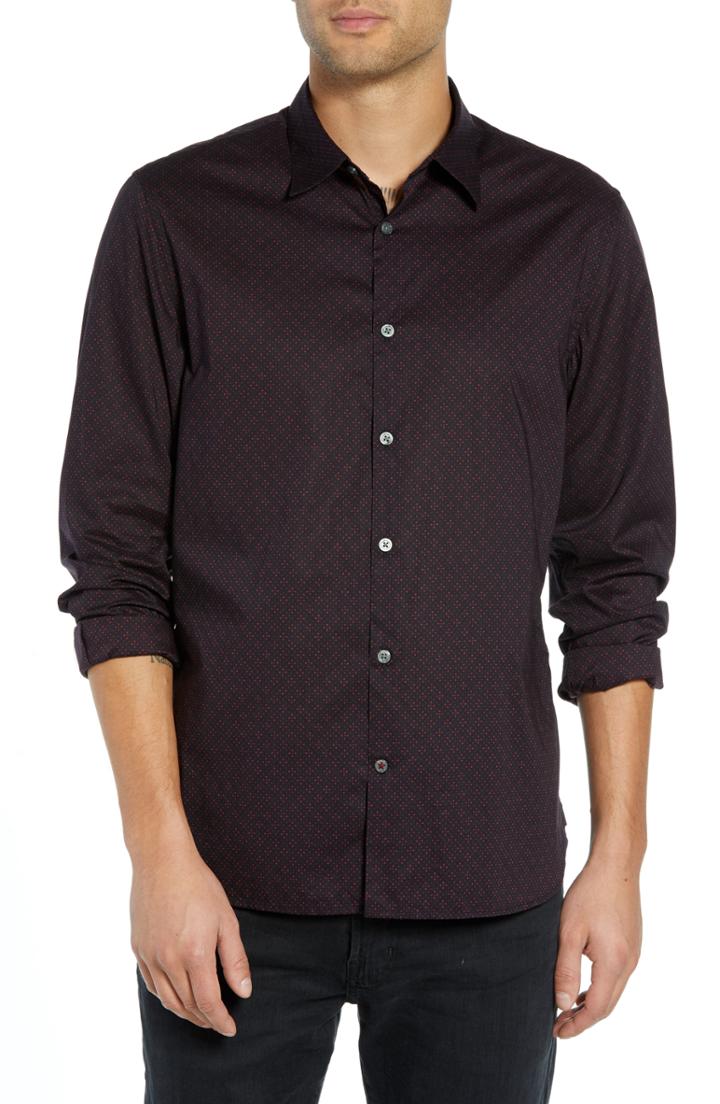 Men's John Varvatos Star Usa Diamond Print Sport Shirt - Red