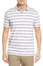 Men's Bobby Jones Shadow Stripe Stripe Pique Golf Polo - White