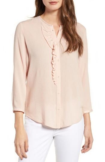 Women's Hinge Ruffle Top - Pink