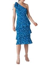 Women's Whistles Almond Print One-shoulder Dobby Dress Us / 4 Uk - Blue