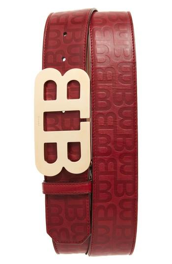 Men's Bally Stamped Logo Leather Belt, Size - Dark Red
