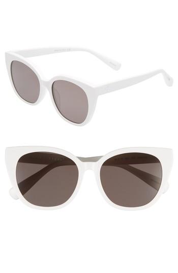 Women's Blanc & Eclare Monaco 54mm Cat Eye Sunglasses - Snow/ Smog Grey