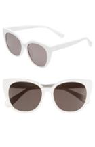 Women's Blanc & Eclare Monaco 54mm Cat Eye Sunglasses - Snow/ Smog Grey