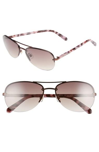 Women's Kate Spade New York 'beryls' 59mm Sunglasses - Rose Gold