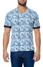 Men's Maceoo Circle Print V-neck Stretch T-shirt (m) - Blue