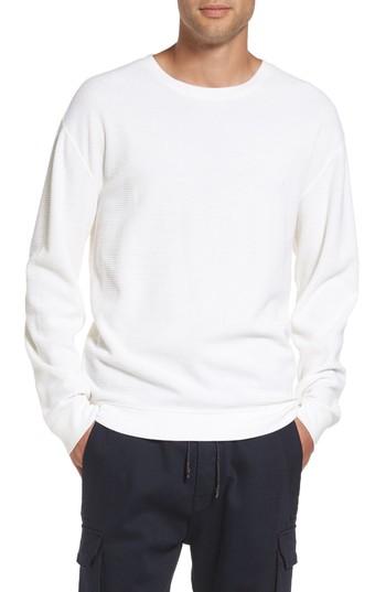 Men's Vince Waffle Knit Sweatshirt, Size - White