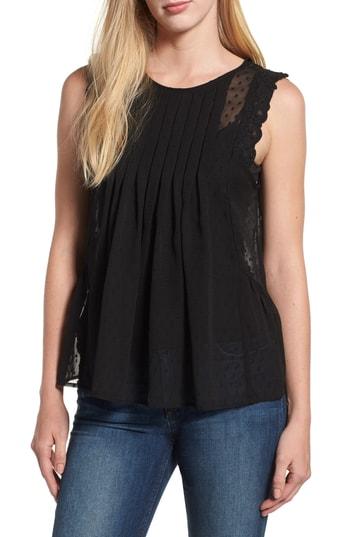 Women's Lucky Brand Swiss Dot Tank Top - Black