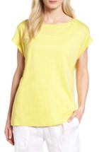 Women's Eileen Fisher Organic Linen Top, Size - Yellow