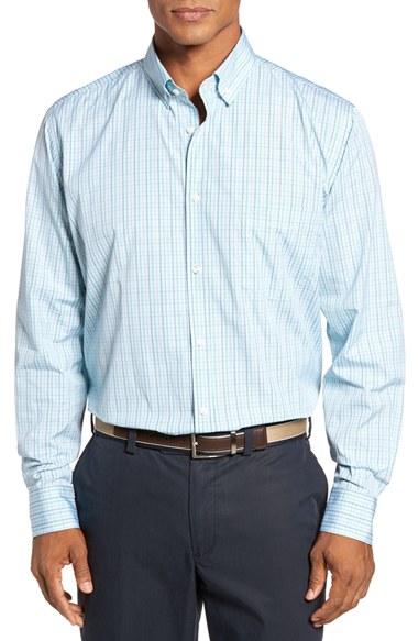 Men's Paul & Shark Regular Fit Check Sport Shirt Eu - Green