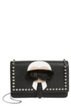 Women's Fendi 'karlito' Genuine Mink Fur & Studded Leather Wallet On A Chain -