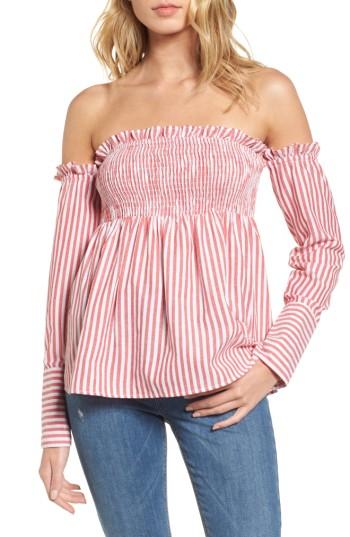 Women's L'academie Erin Off The Shoulder Top - Red